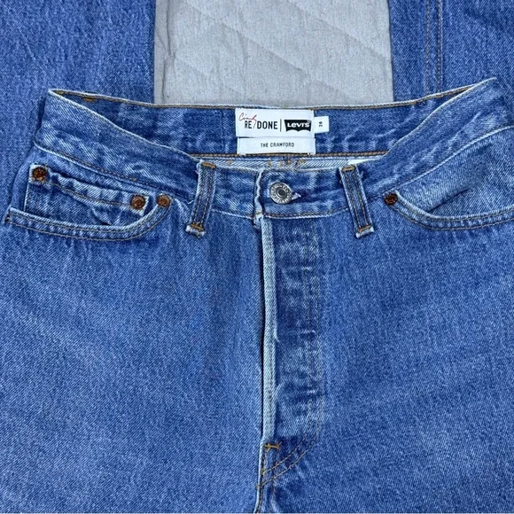 RE/DONE The CRAWFORD Straight Leg Women’s Jeans Classic Blue size 24 - Picture 2 of 15